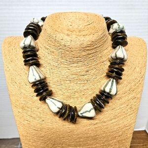 Vintage Kazuri Free Trade Warrior Bead Necklace